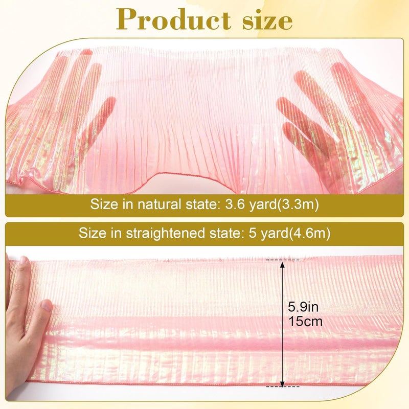 Hzopcw 5 Yards Ruffle Lace Trims, Organza Ruffled Lace Fabric, Pleated Ribbon Sewing Decoration for Bridal Wedding Dresses Bouquets Clothing Hair Accessories Flower Packages DIY Crafts- Red - Image 2